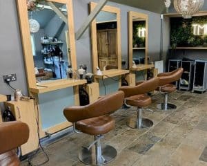 The four hair stations at The Mane House at Bloomsburys in Biddenden, Kent.